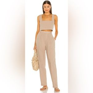 Revolve / L'Academie The Alaina Pant in Mocha Beige